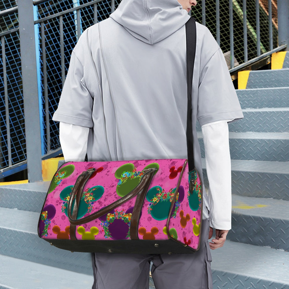 Neon Floral Ears Travel Handbag