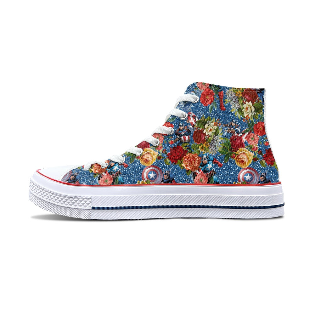Comic Cap High Top Canvas Shoes