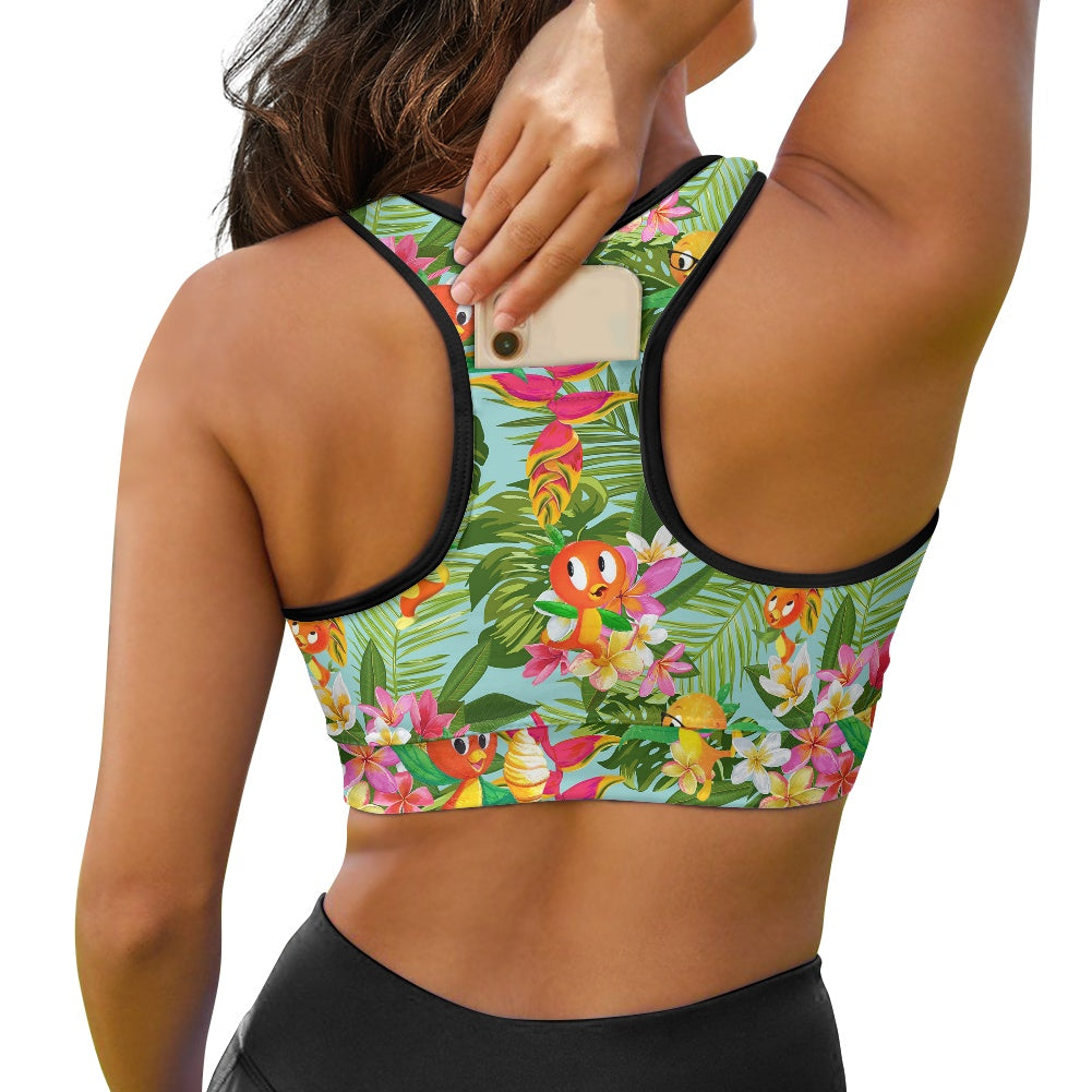 Tropical Orange Bird Women's Sports Vest