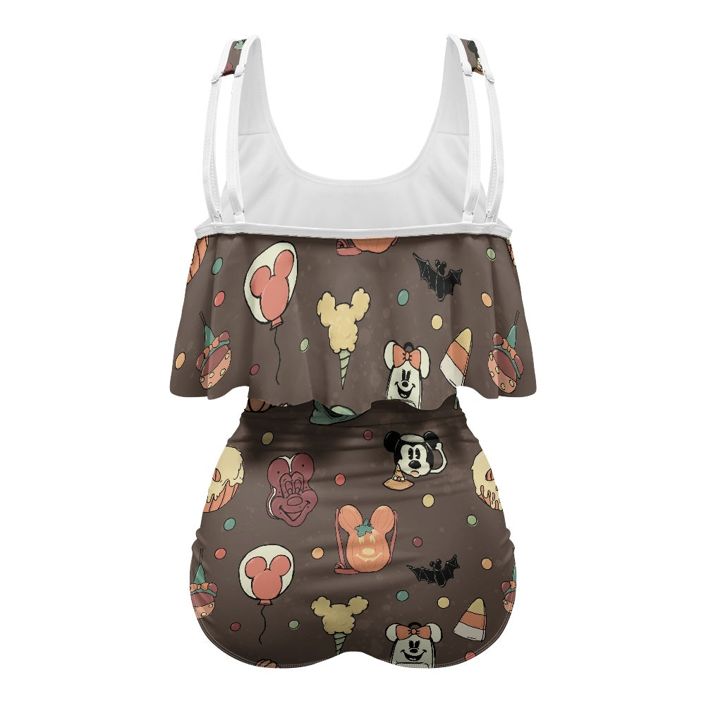 Boho Halloween Brown Bikini swimsuit