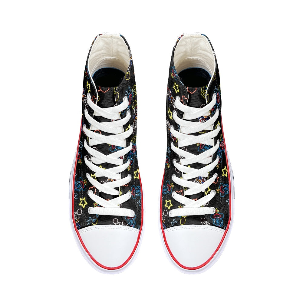 Neon Mouse High Top Canvas Shoes