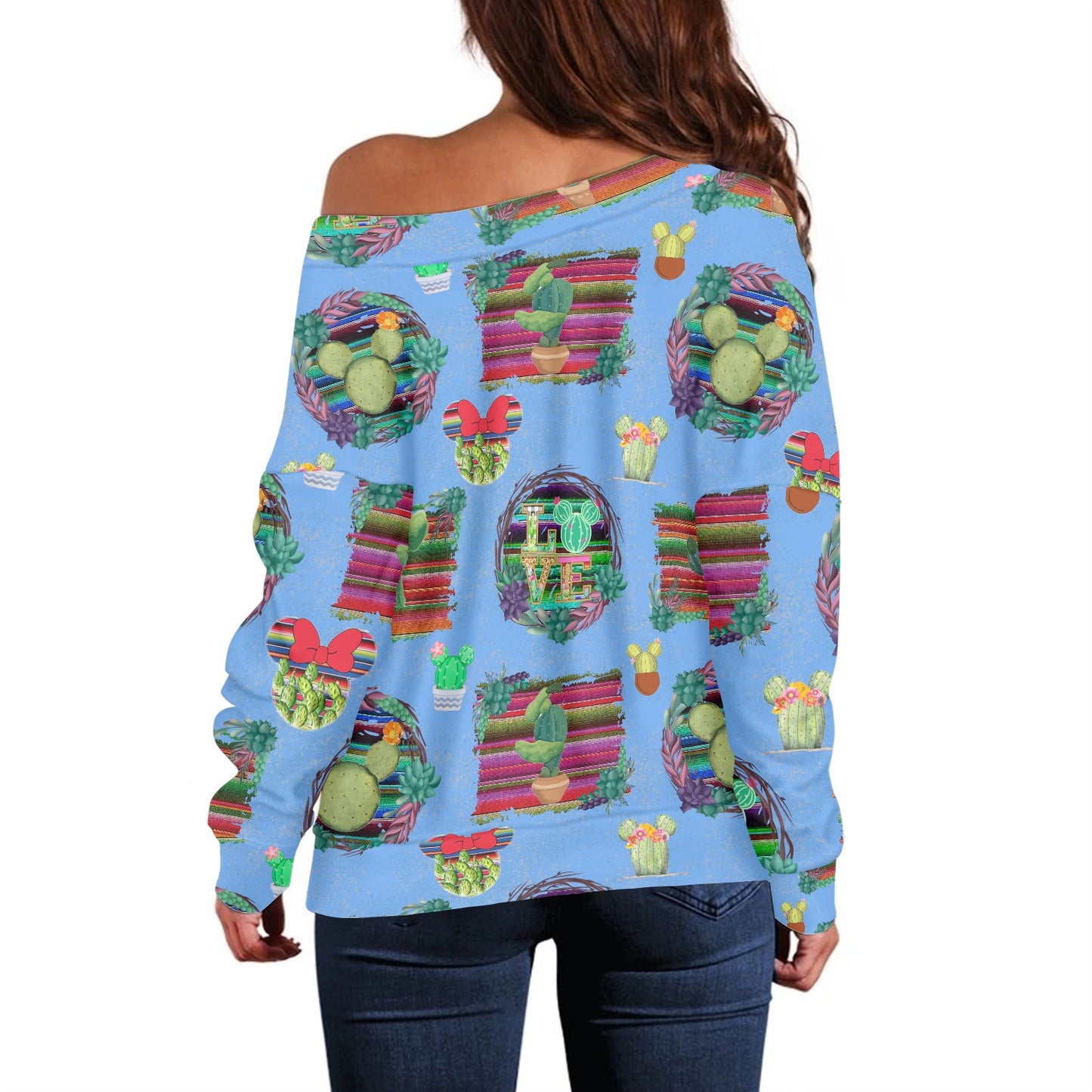 Mouse Cactus Women's one-shoulder top