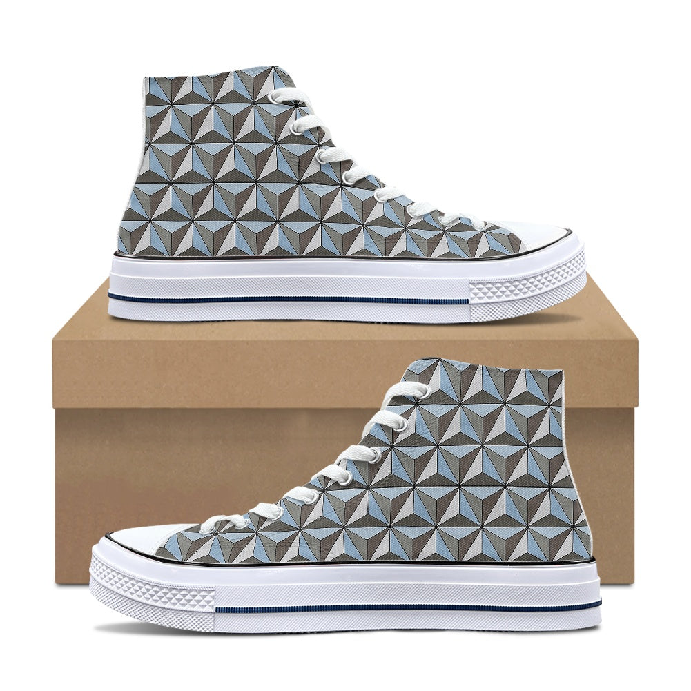 Spaceship Earth High Top Canvas Shoes