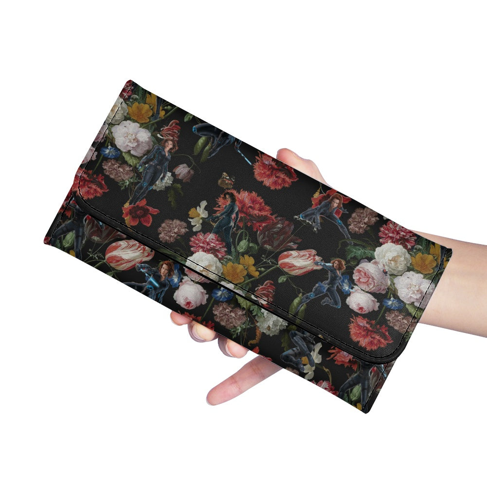 Black Widow Long Folding Wallet