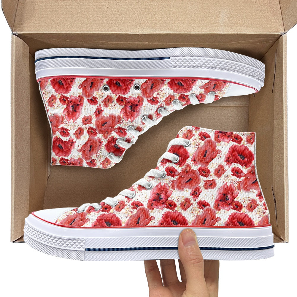 Poppies High Top Canvas Shoes
