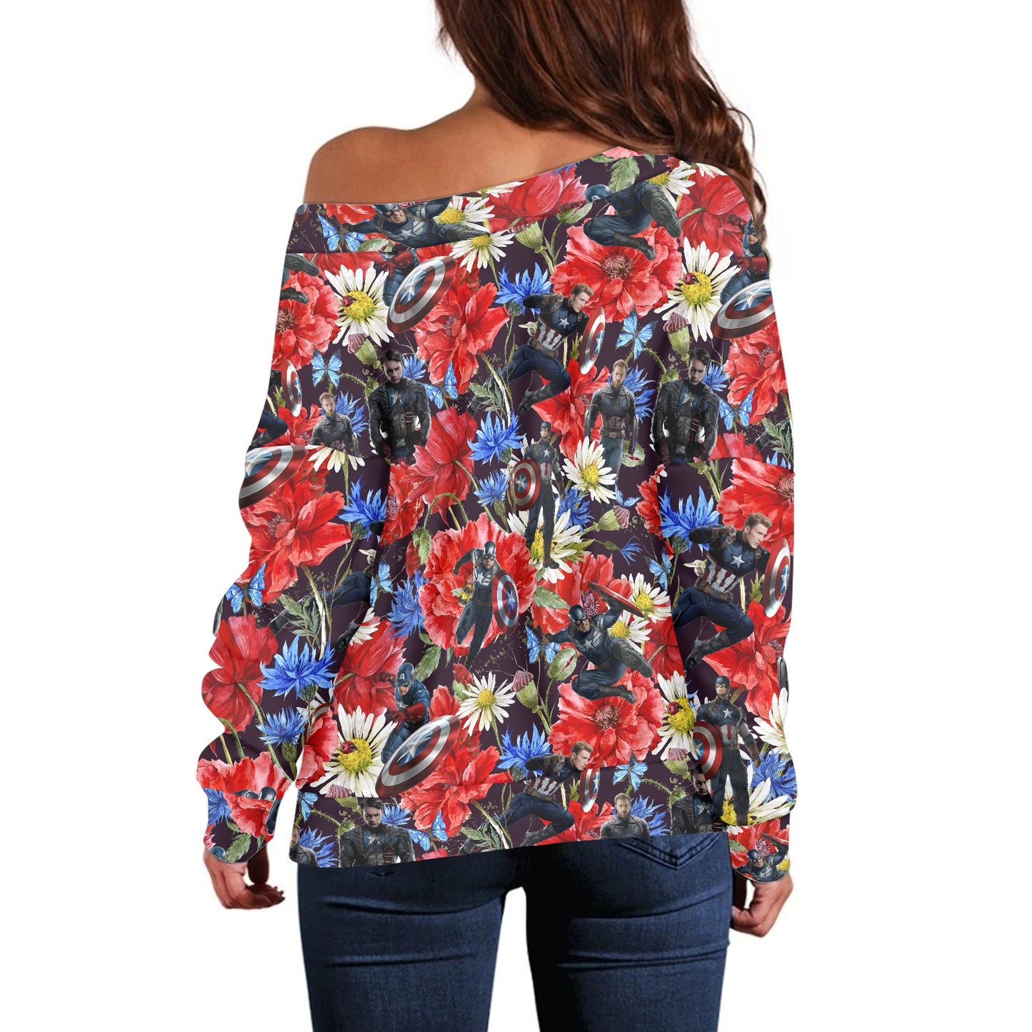 Floral Cap Women's one-shoulder top