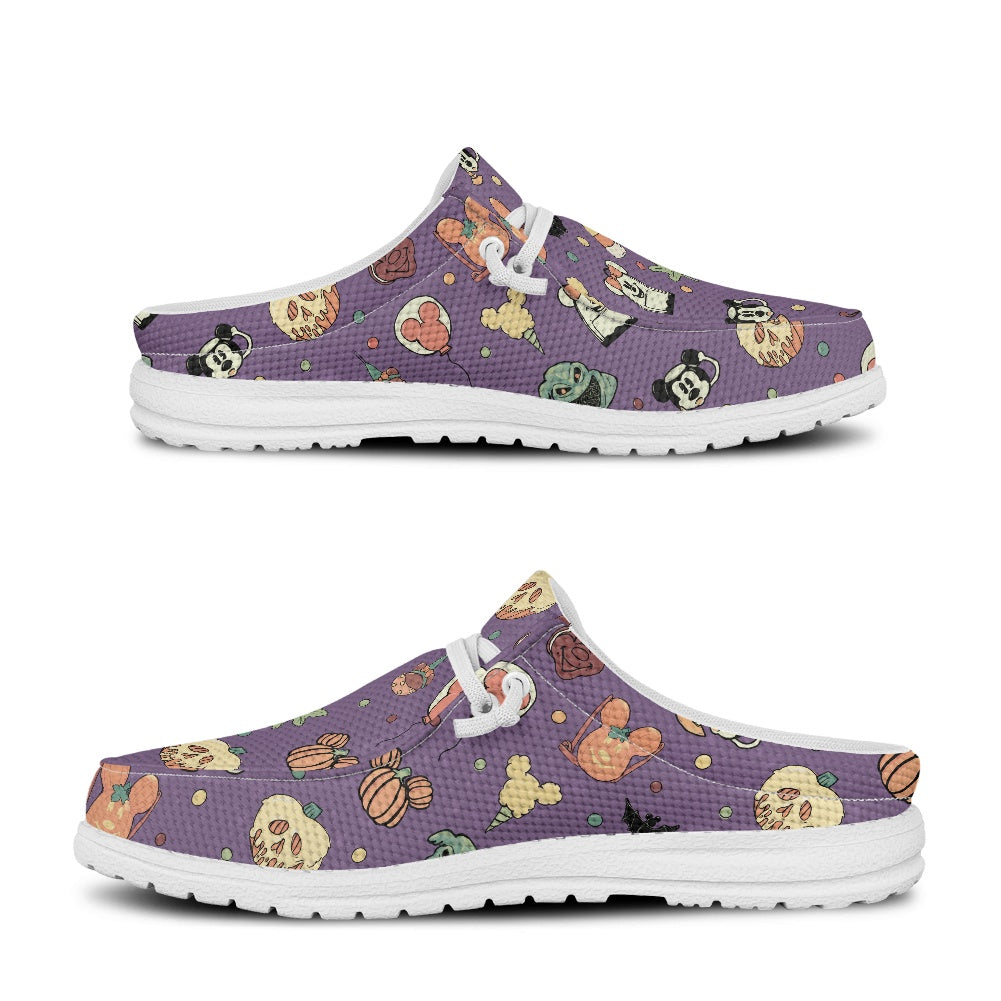 Boho Halloween Purple MESH DUDE SHOES