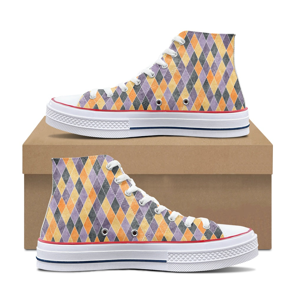 Harlequin High Top Canvas Shoes