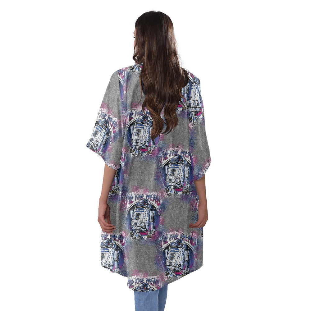 Rolling Metal Women's Half Sleeve Kimono Cardigan