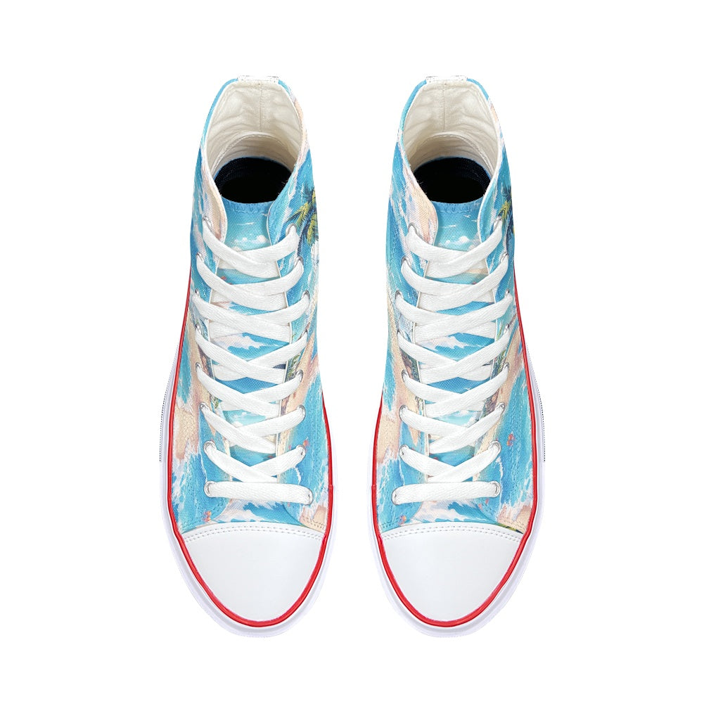 Beach Coast High Top Canvas Shoes