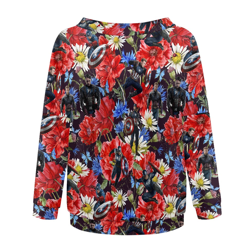 Floral Cap Women's one-shoulder top