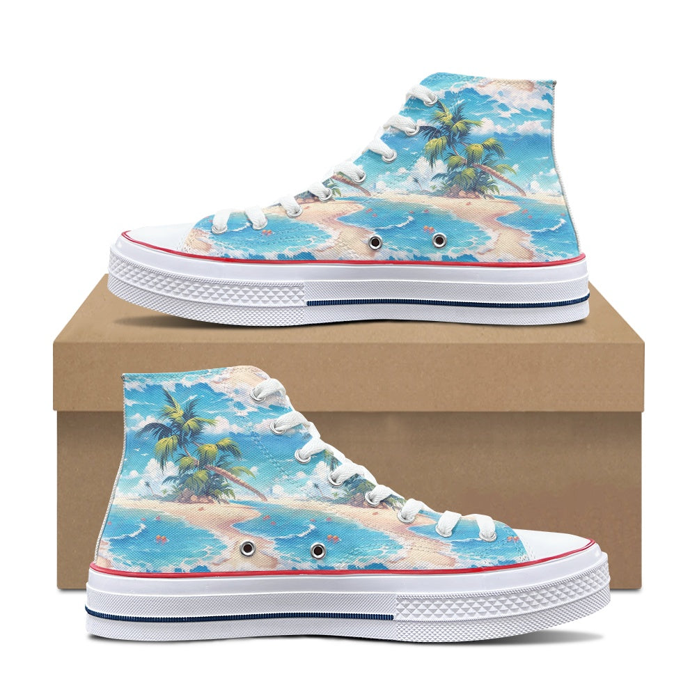 Beach Coast High Top Canvas Shoes