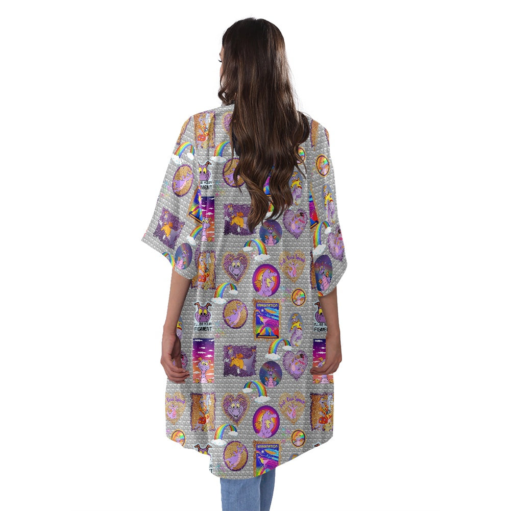 Purple Dragon Women's Half Sleeve Kimono Cardigan