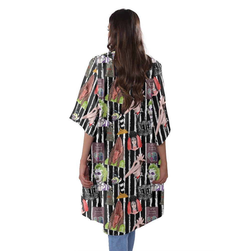 Bioexorcist Women's Half Sleeve Kimono Cardigan