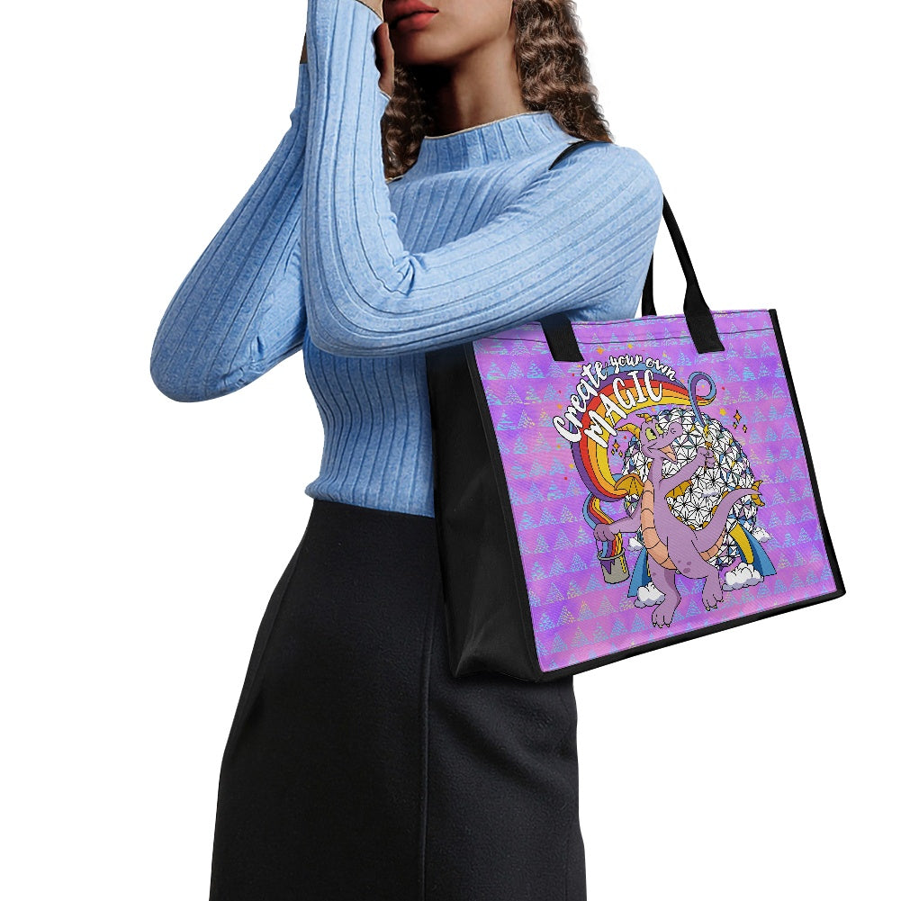 Purple Dragon Paint Tote bag(Double-sided Print )