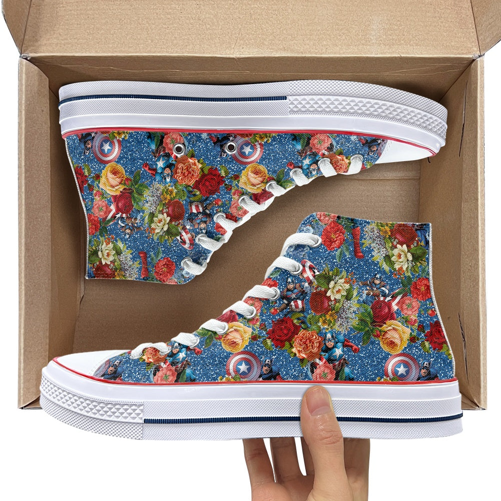 Comic Cap High Top Canvas Shoes