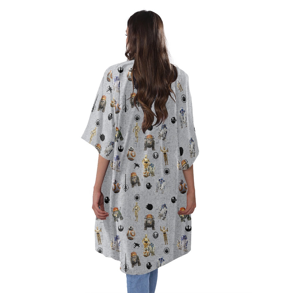 Droids Women's Half Sleeve Kimono Cardigan