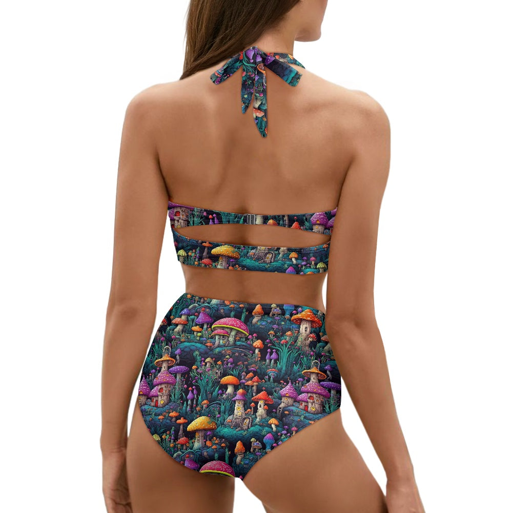 Neon Mushrooms Two-piece Swimsuit