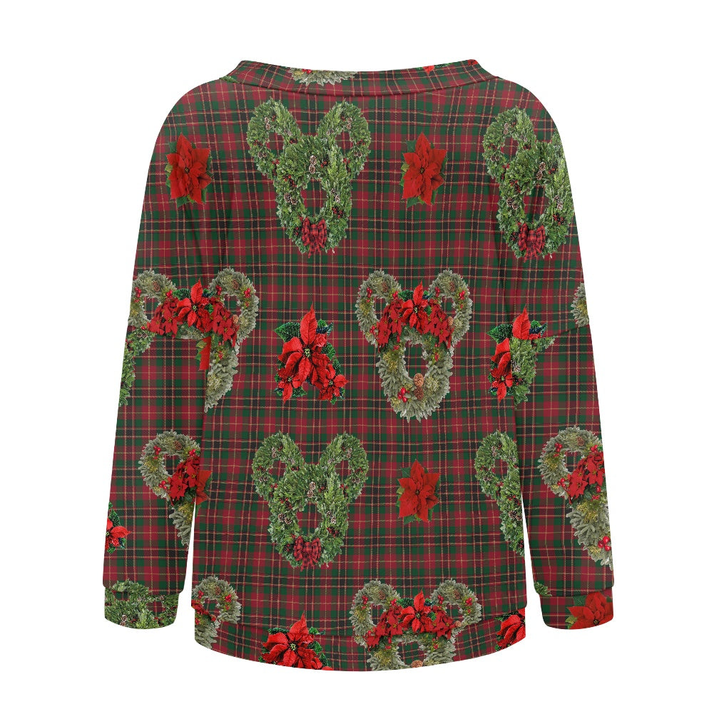 Christmas Wreaths Women's one-shoulder top