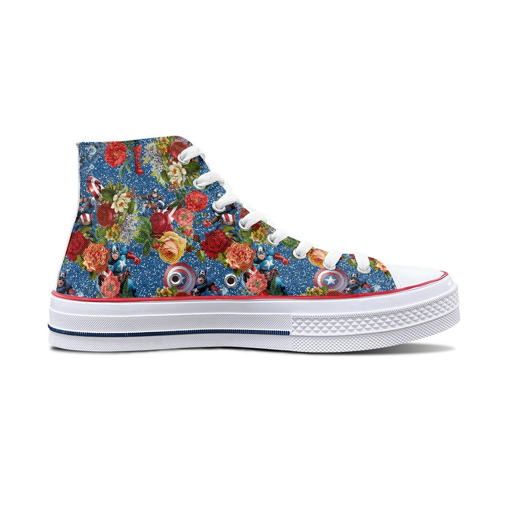 Comic Cap High Top Canvas Shoes