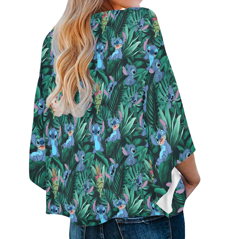 Tropical Alien Women‘s’ V-neck Streamers Blouse