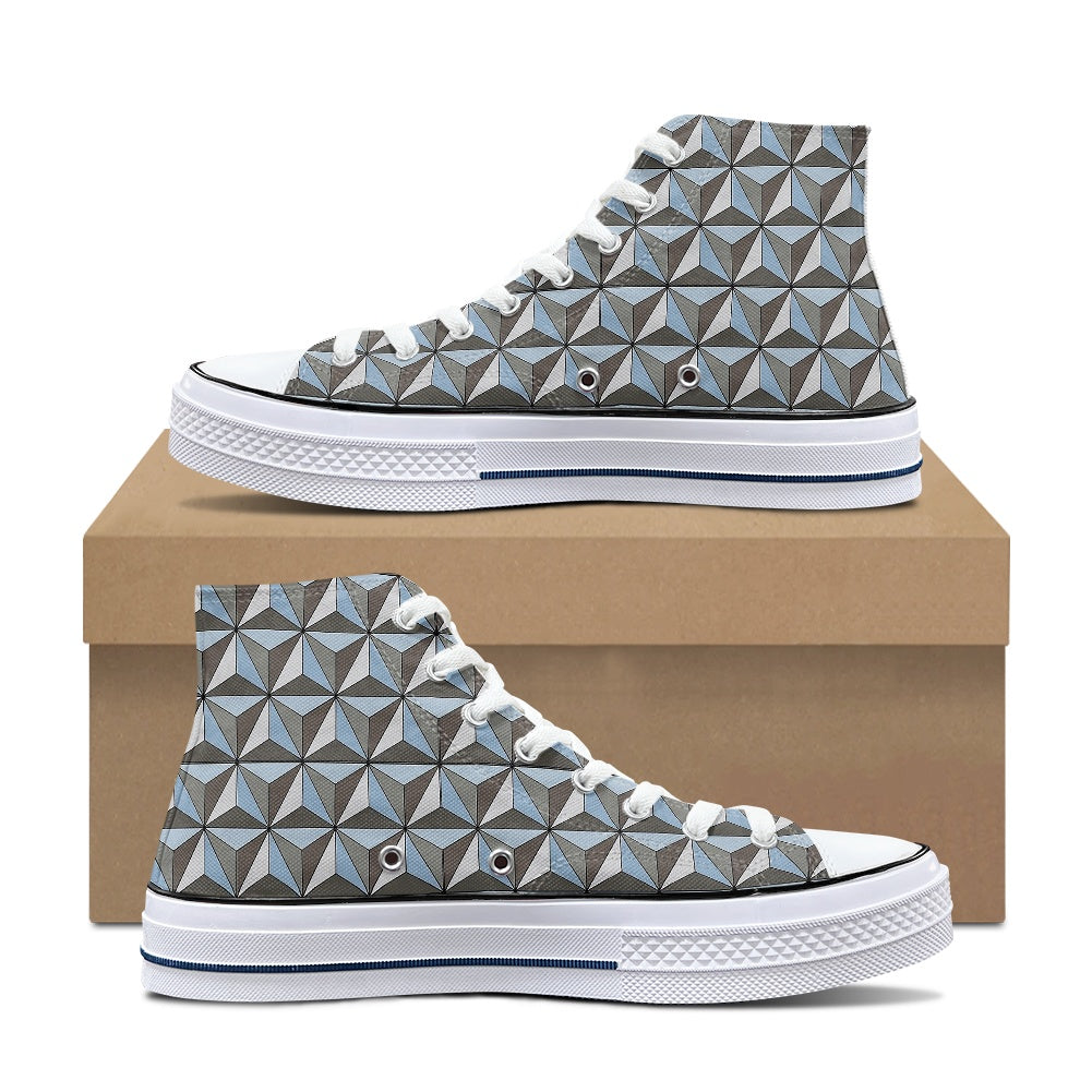 Spaceship Earth High Top Canvas Shoes
