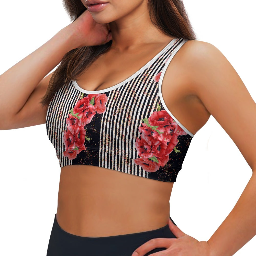 Poppy Stripe Women's Sports Vest
