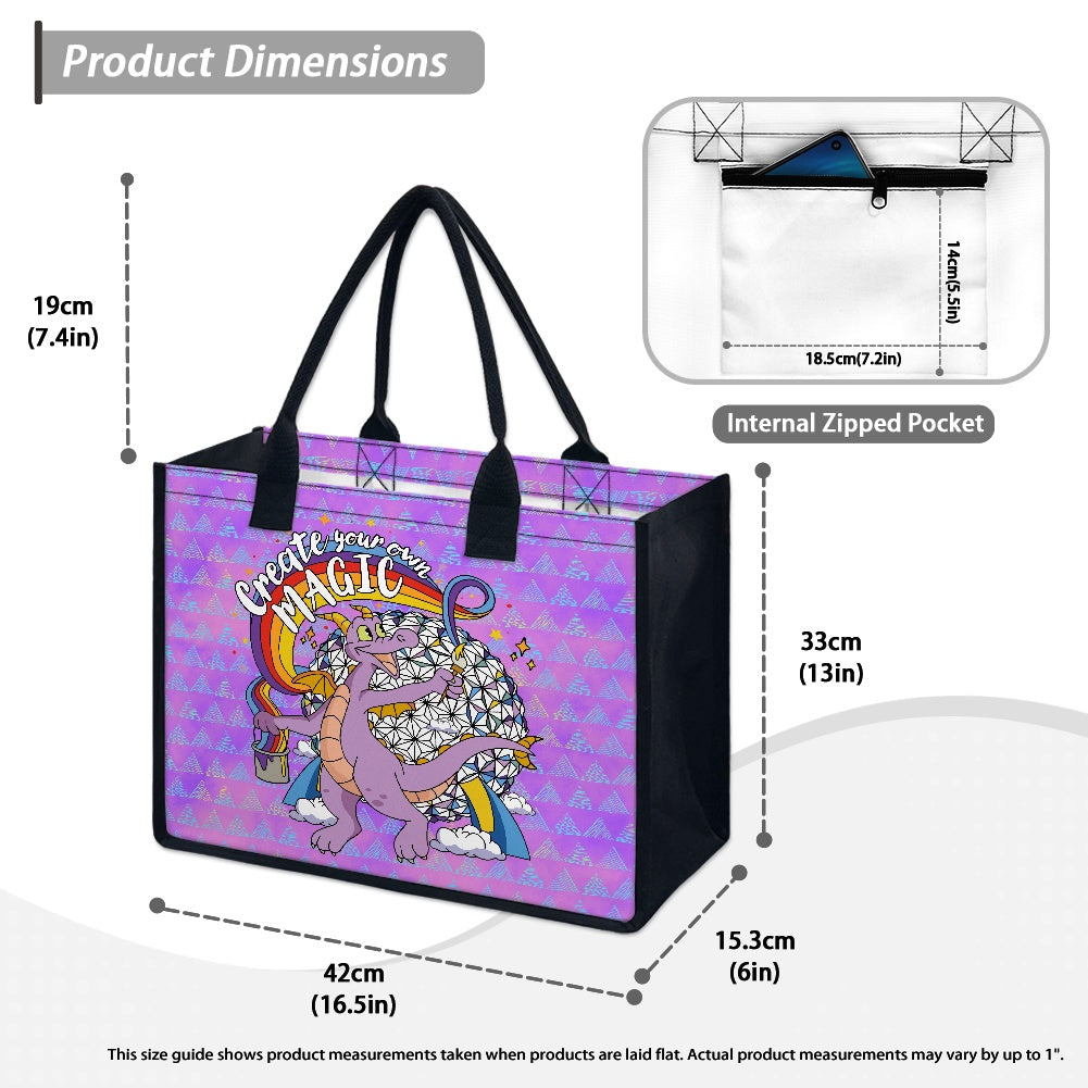 Purple Dragon Paint Tote bag(Double-sided Print )