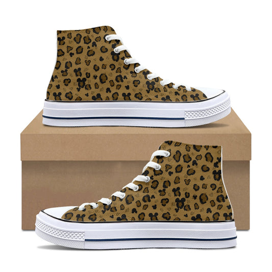 Cheetah Mouse High Top Canvas Shoes