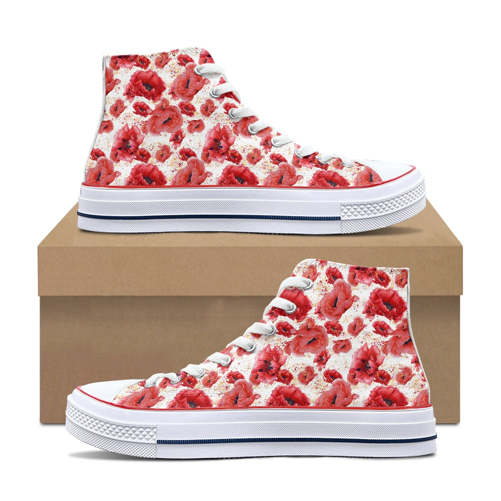 Poppies High Top Canvas Shoes