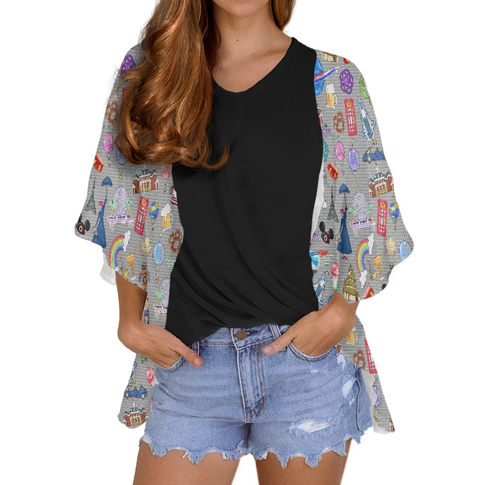 World Showcase Women's cardigan chiffon shirt