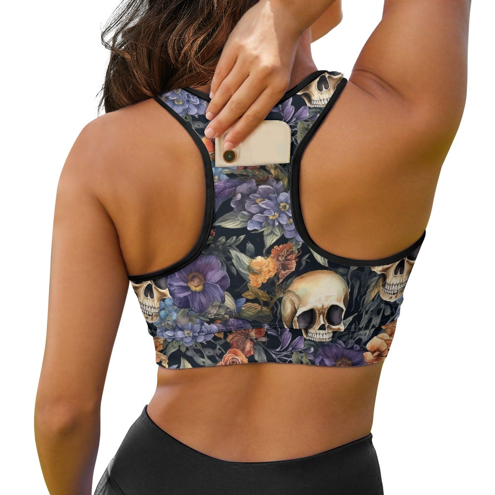 Floral Skulls Women's Sports Vest