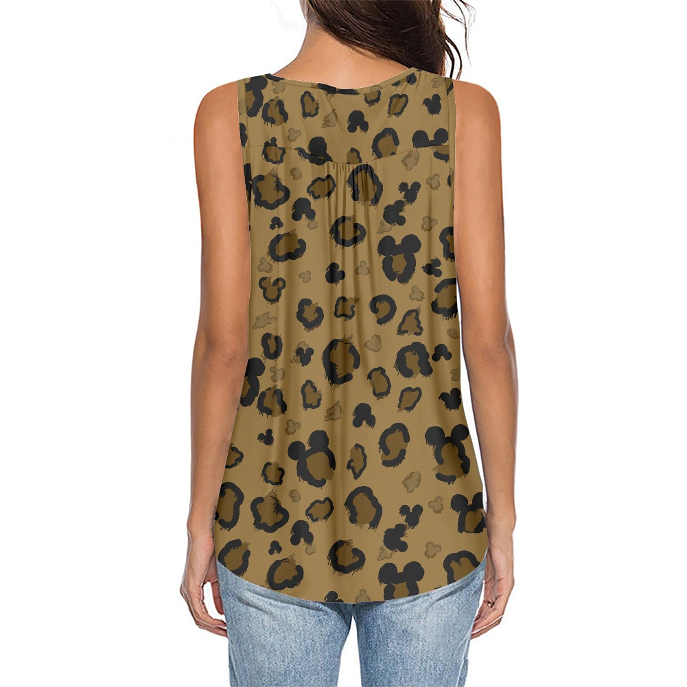 Cheetah Mouse Women's Sleeveless V-Neck Top