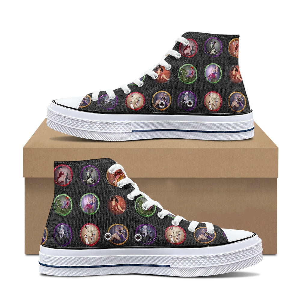 Villain Babes High Top Canvas Shoes