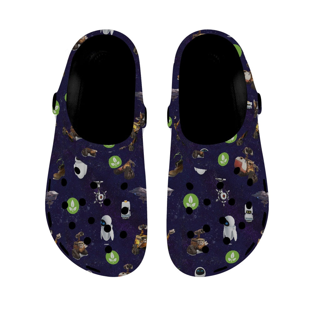 Space Robots Crocs Black Sole