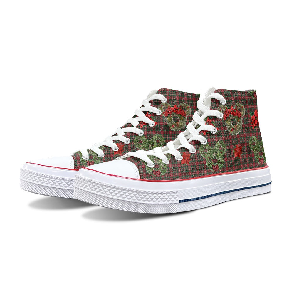 Christmas Wreaths High Top Canvas Shoes