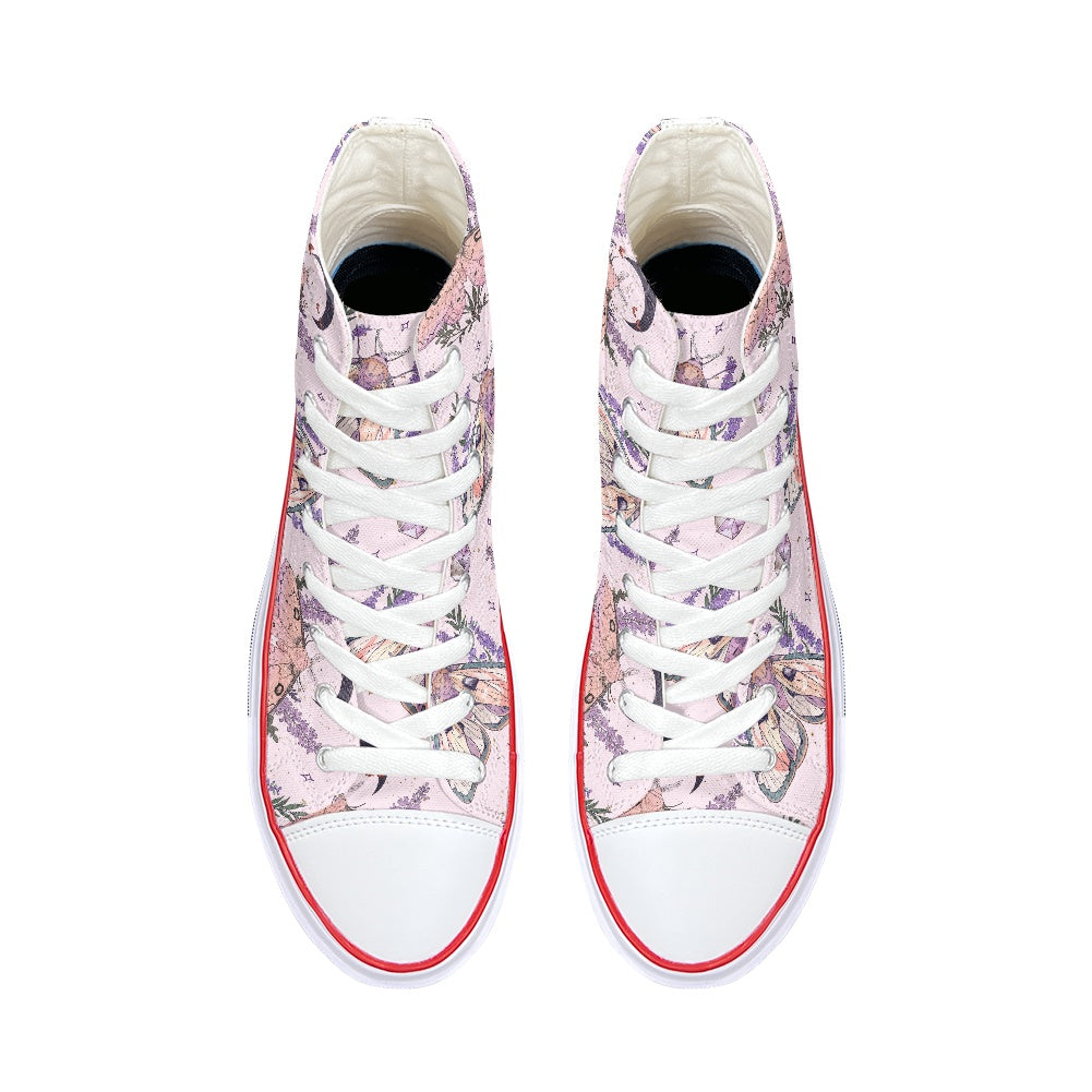 Lunar Moth Pastel High Top Canvas Shoes