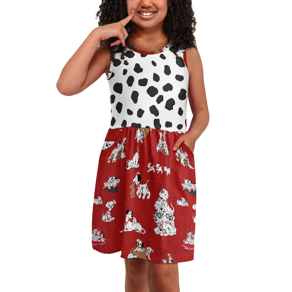 Dalmatians Girl's dress with pockets