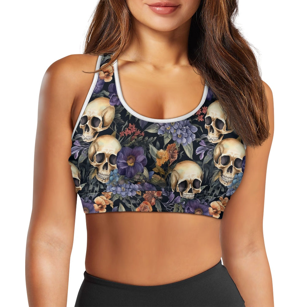 Floral Skulls Women's Sports Vest