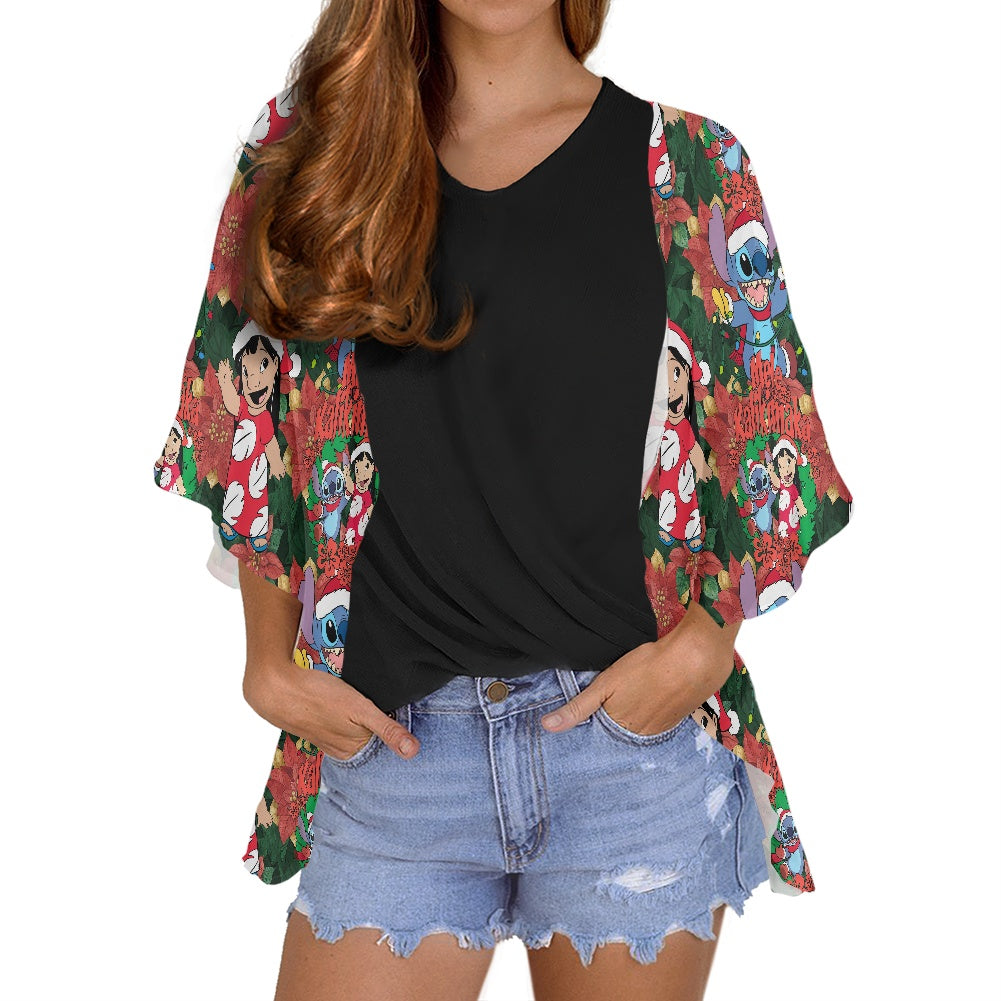 Hawaiian Christmas Women's cardigan chiffon shirt