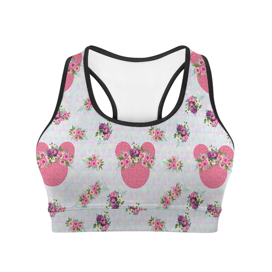 Pink Floral Crown Women's Sports Vest