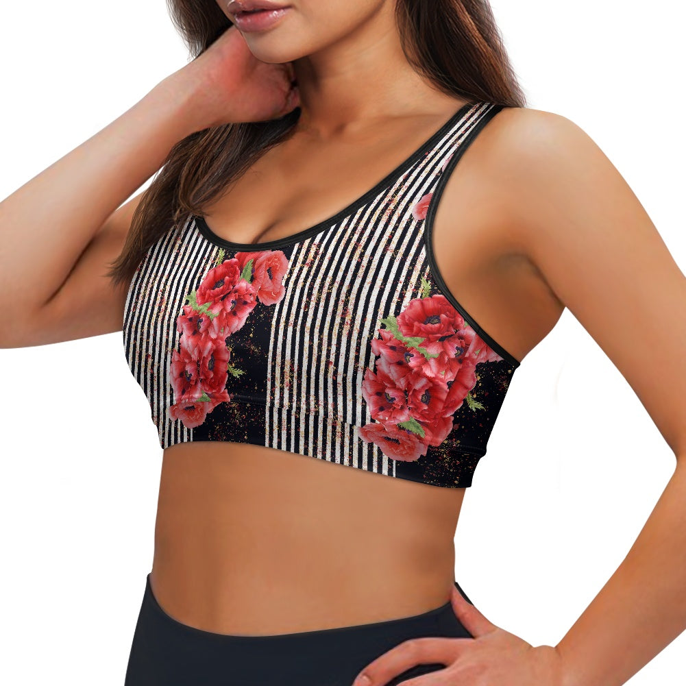 Poppy Stripe Women's Sports Vest