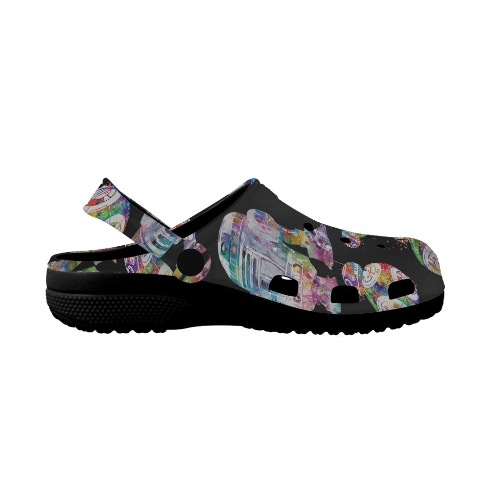 Rainbow Droids Adult Crocs Black Sole