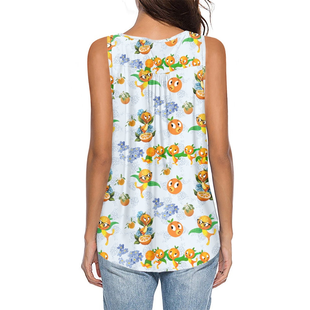 Classic Orange Bird Women's Sleeveless V-Neck Top