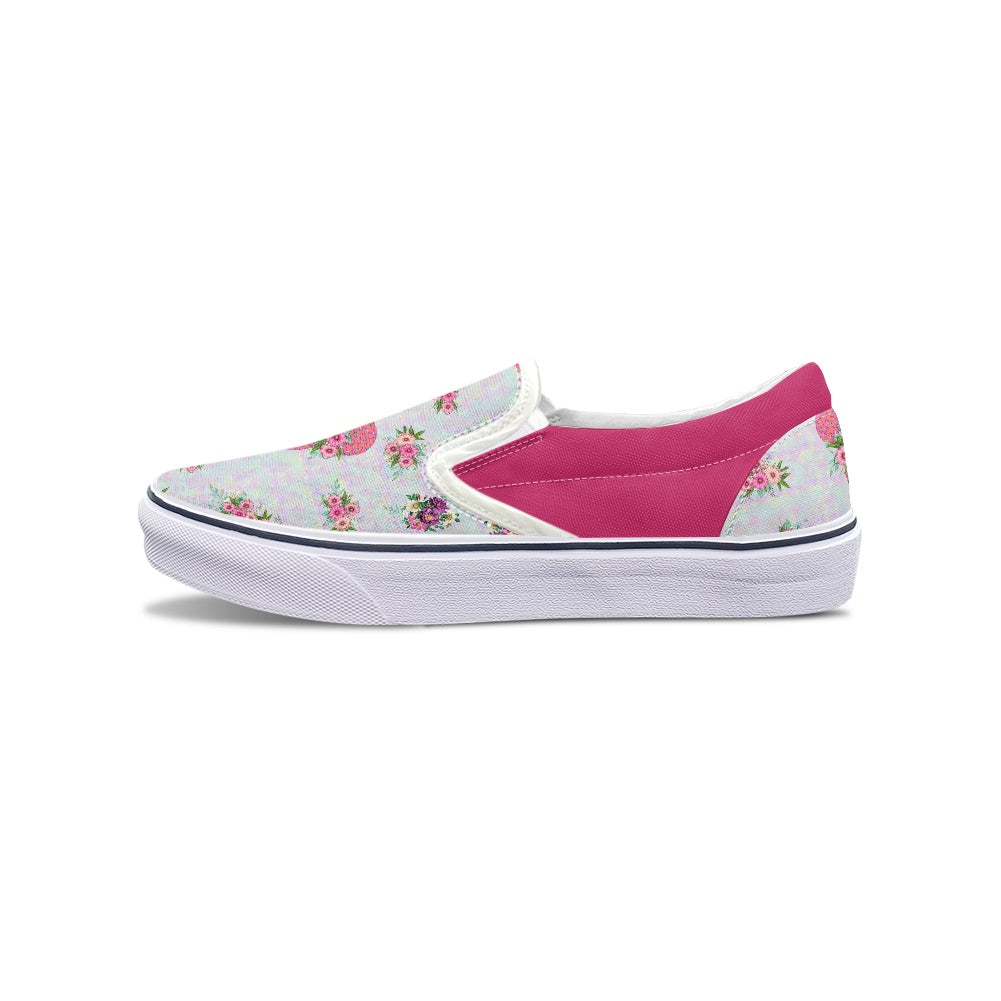 Pink Floral Crown Pedal canvas shoes for Adult