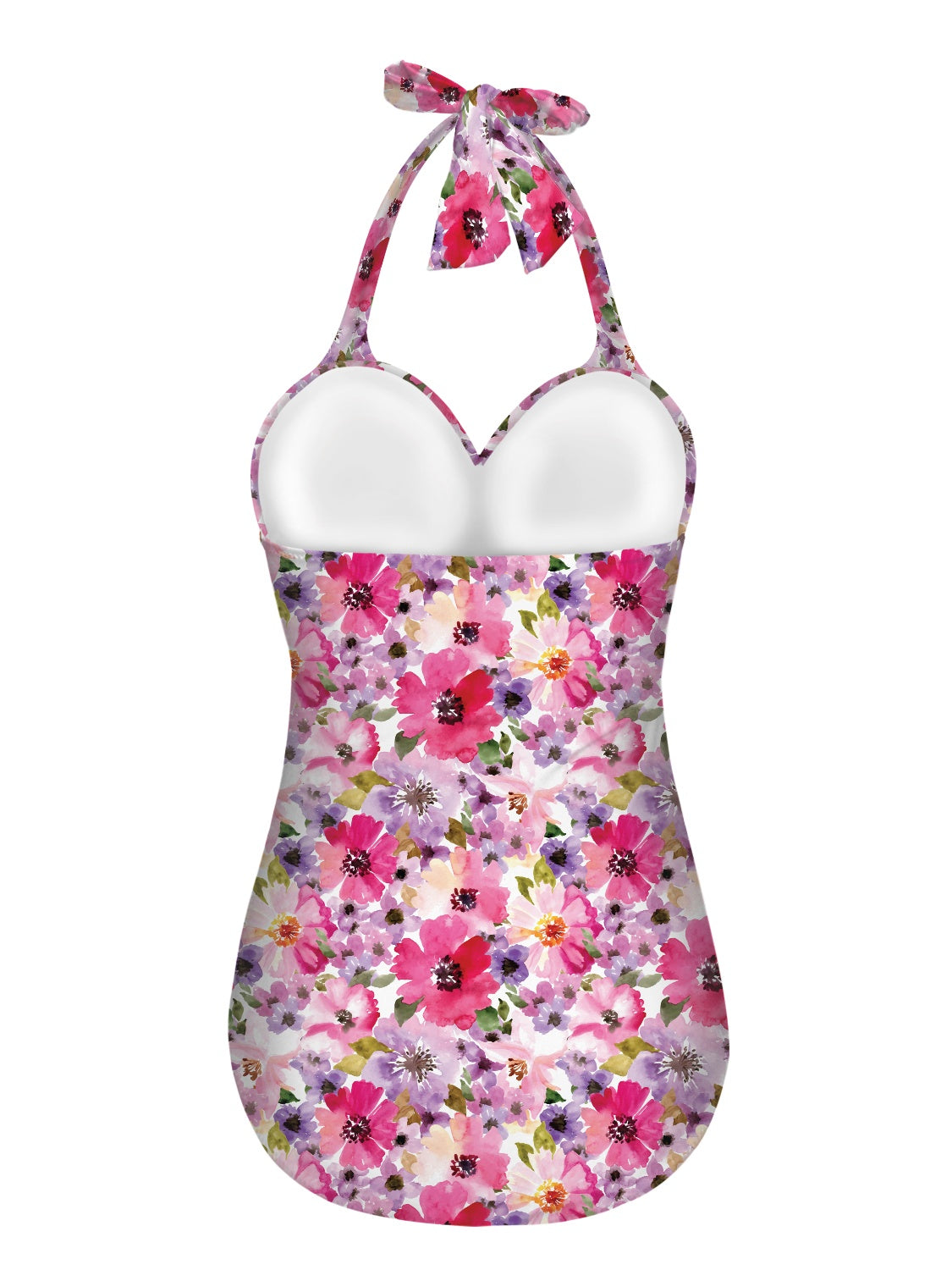 Pink Floral Strappy one piece