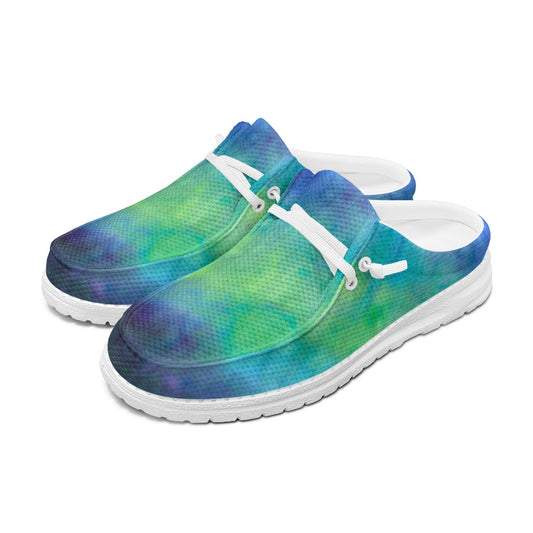 Aqua Tie Dye MESH DUDE SHOES