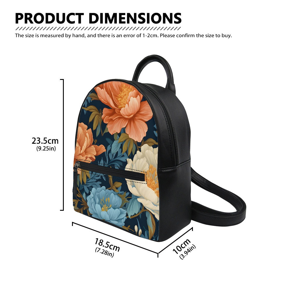 Blue Floral Small Backpack