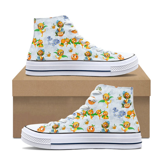 Classic Orange Bird High Top Canvas Shoes