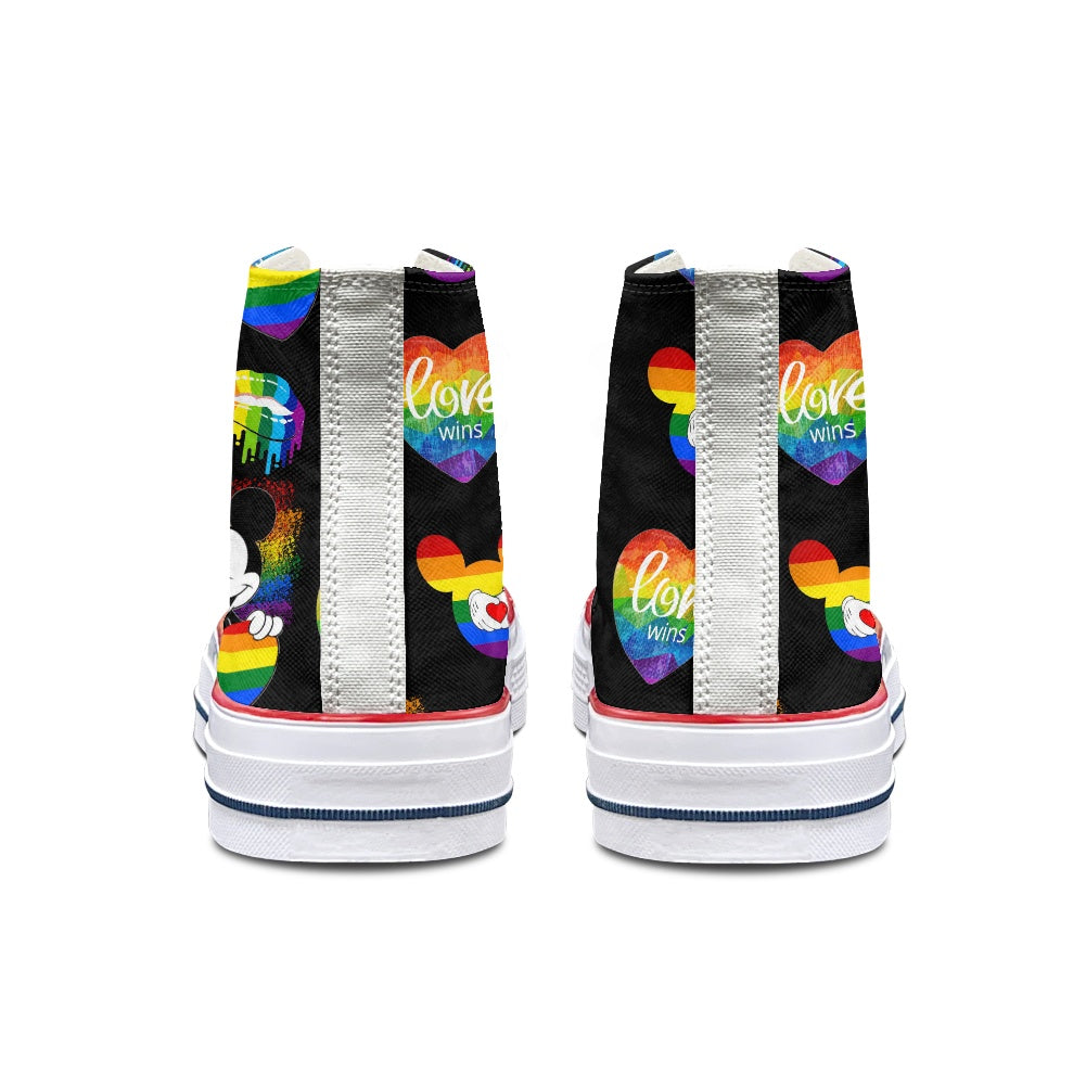 Mouse Pride High Top Canvas Shoes